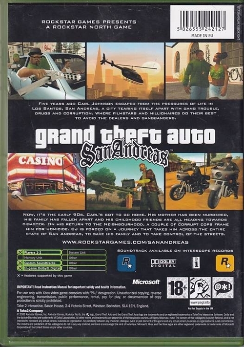 Grand Theft Auto San Andreas - XBOX (B Grade) (Genbrug)